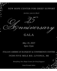 25th Anniversary Gala Invitation for Grief Support Center