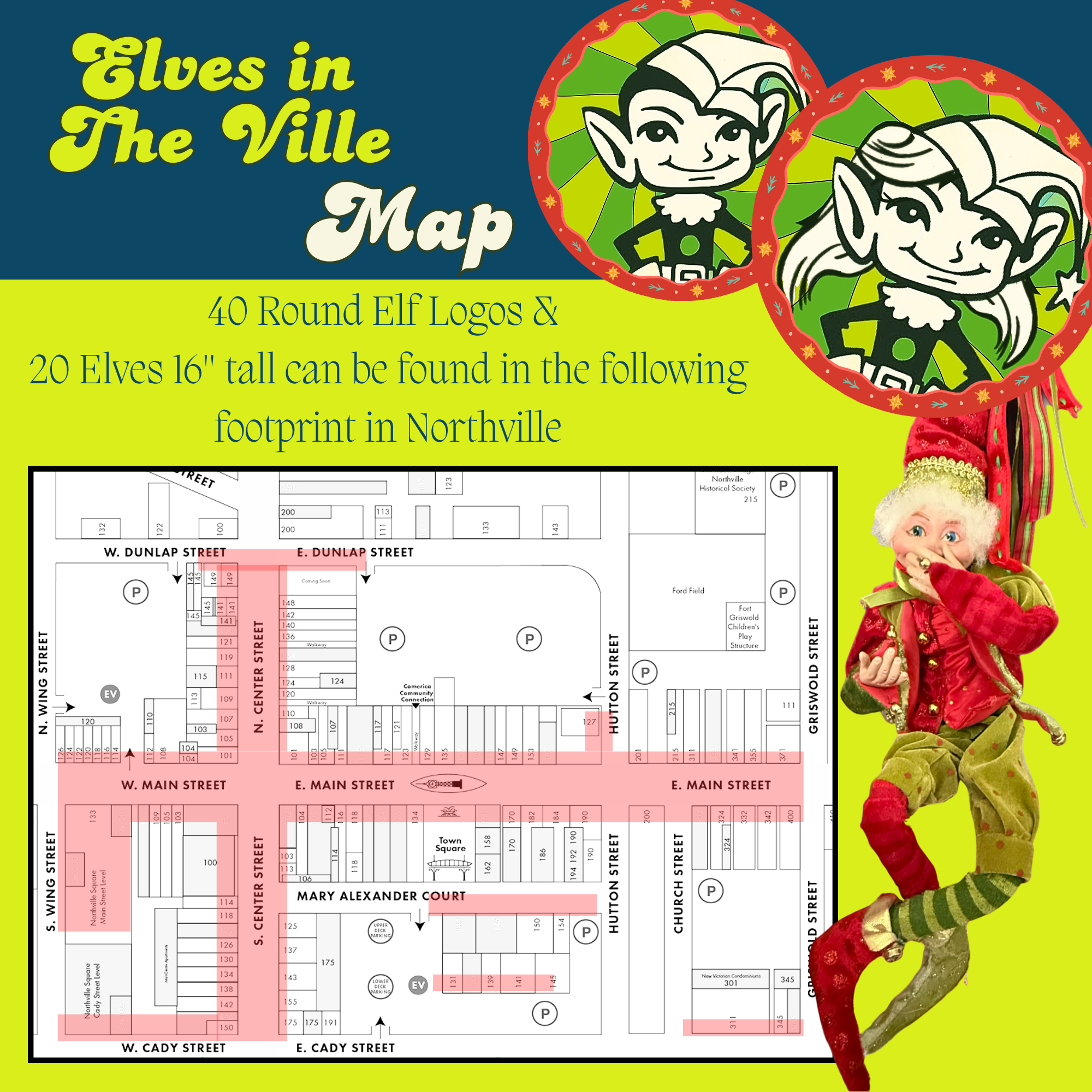 Map of elves locations in Northville.