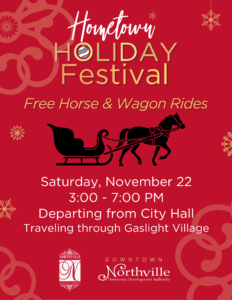 Hometown Holiday Festival poster with event details.
