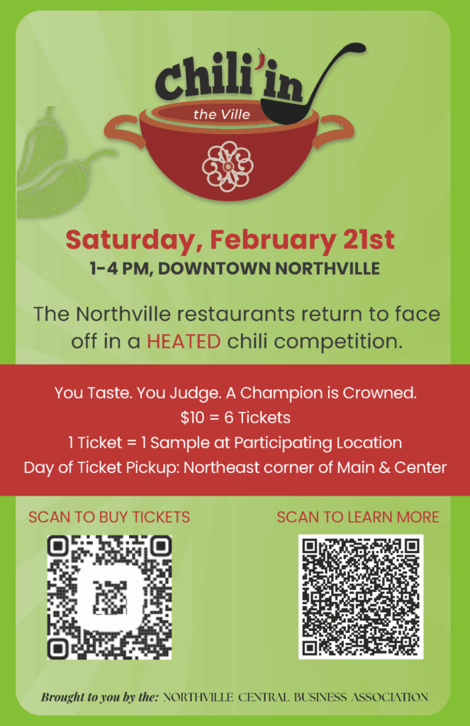 Northville chili competition, February 21st, 1-4 PM.